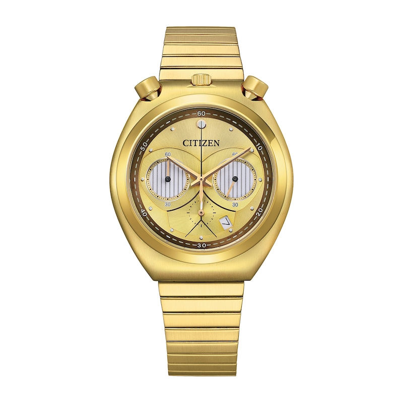 Main Image 1 of Men's Citizen Eco-Drive® Star Wars™ Tsuno C-3PO™ Gold-Tone Chronograph Watch (Model: AN3662-51W)