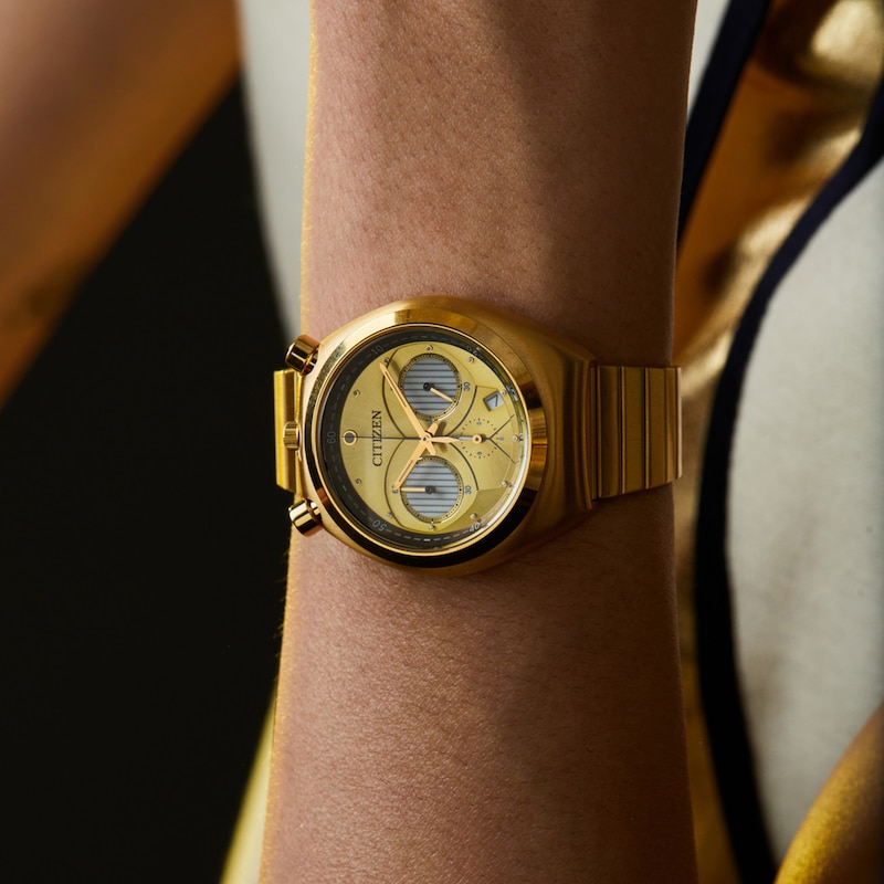 Main Image 2 of Men's Citizen Eco-Drive® Star Wars™ Tsuno C-3PO™ Gold-Tone Chronograph Watch (Model: AN3662-51W)