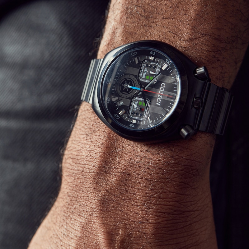 Main Image 2 of Men's Citizen Eco-Drive® Star Wars™ Tsuno Darth Vader Black IP Chronograph Watch (Model: AN3669-52E)