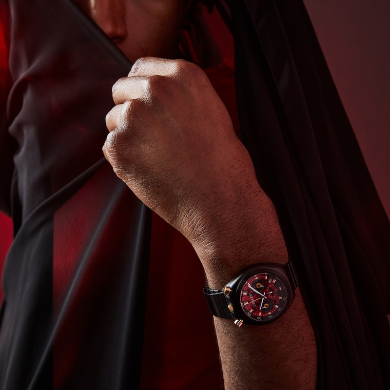Main Image 2 of Men's Citizen Eco-Drive® Star Wars™ Tsuno Darth Maul Black IP Chronograph Watch with Red Dial (Model: AN3668-55W)