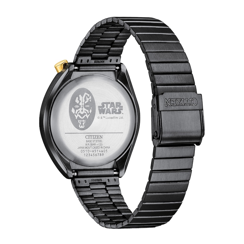 Main Image 3 of Men's Citizen Eco-Drive® Star Wars™ Tsuno Darth Maul Black IP Chronograph Watch with Red Dial (Model: AN3668-55W)