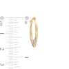 Thumbnail Image 2 of Child's 16.9mm Diamond-Cut Heart with Beaded Double Collar Hoop Earrings in 14K Tri-Tone Gold