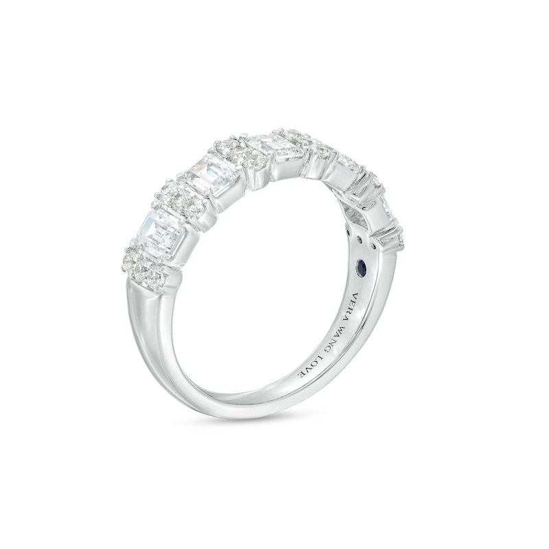 Main Image 3 of Vera Wang Love Collection 1-1/2 CT. T.W. Certified Lab-Grown Diamond Alternating Anniversary Band in 14K White Gold (F/VS2)