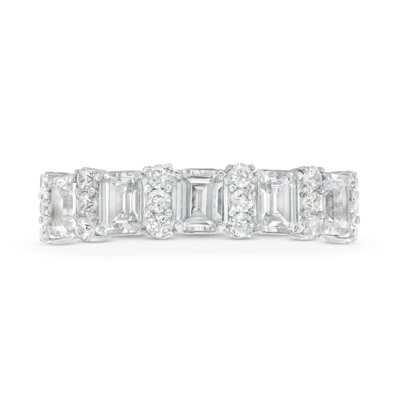 Main Image 4 of Vera Wang Love Collection 1-1/2 CT. T.W. Certified Lab-Grown Diamond Alternating Anniversary Band in 14K White Gold (F/VS2)