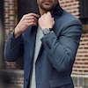 Thumbnail Image 2 of Men's Bulova Classic Wilton Automatic Black Leather Strap Watch with Blue Dial (Model: 96B385)