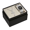 Men's Bulova Crystal Watch With Black Dial And Cross Pendant Box Set (Model:Â 96K110) - 24