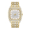 Men's Bulova Octava Crystal Gold-Tone Watch With Octagonal Silver-Tone Dial (Model: 98A295)