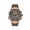 Thumbnail Image 1 of Men's Bulova Precisionist X Rose-Tone Chronograph Brown Leather Strap Watch with Black Dial (Model: 98B356)