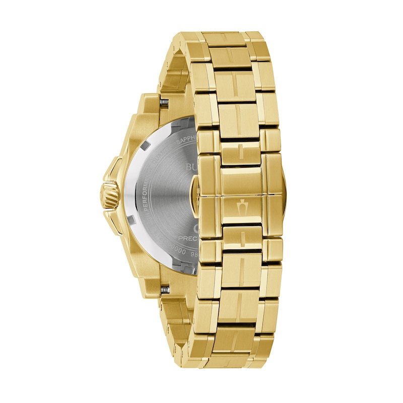 Main Image 3 of Men's Bulova Precisionist Champlain 3/4 CT. T.W Diamond Gold-Tone Watch with Silver-Tone Dial (Model: 98J120)