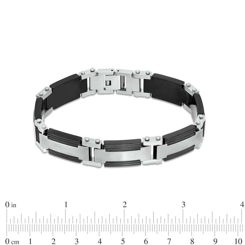 Main Image 6 of Diamond Accent Industrial Dog Tag and Cross Pendant with Link Bracelet Set in Stainless Steel and Black Ion-Plate