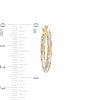 Thumbnail Image 3 of Textured Twist Hoop Earrings in 14K Two-Tone Gold