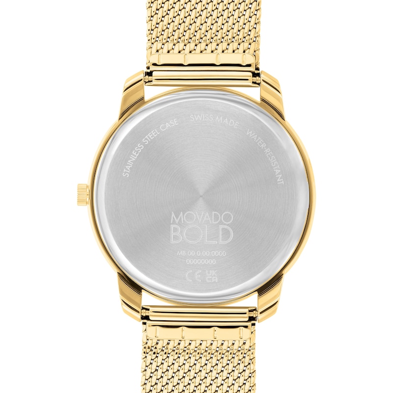 Main Image 3 of Men's Movado Bold® Thin Crystal Accent Gold-Tone IP Mesh Watch with Gold-Tone Dial (Model: 3600903)