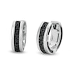 Thumbnail Image 1 of Vera Wang Men's 1/3 CT. T.W. Black Diamond Huggie Hoop Earrings in Sterling Silver with Black Rhodium