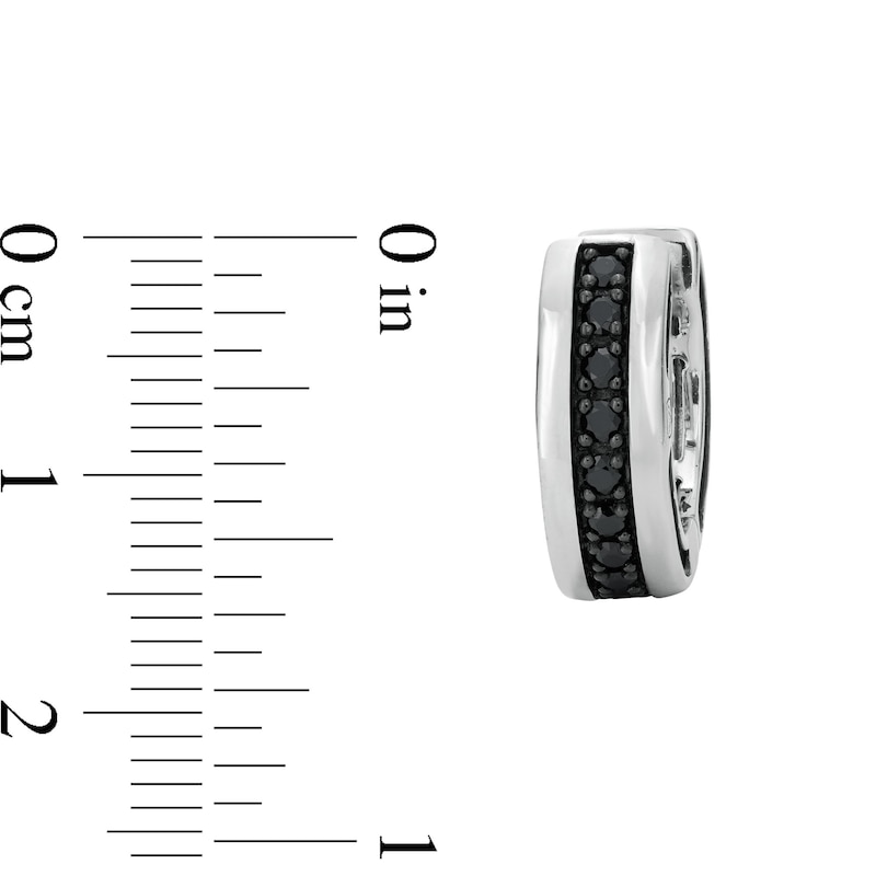 Main Image 3 of Vera Wang Men's 1/3 CT. T.W. Black Diamond Huggie Hoop Earrings in Sterling Silver with Black Rhodium