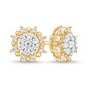 Thumbnail Image 1 of 3/8 CT. T.W. Multi-Diamond Sunburst Frame Stud Earrings in 10K Gold