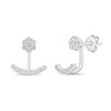Thumbnail Image 1 of 1/4 CT. T.W. Multi-Diamond Curved Bar Front/Back Earrings in Sterling Silver
