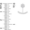 Thumbnail Image 2 of 1/4 CT. T.W. Multi-Diamond Curved Bar Front/Back Earrings in Sterling Silver