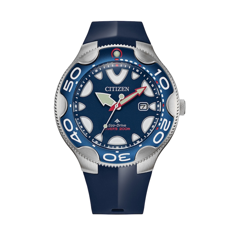 Main Image 1 of Men's Citizen Eco-Drive® Promaster Diver Blue Rubber Strap Watch with Blue Dial (Model: BN0231-01L)