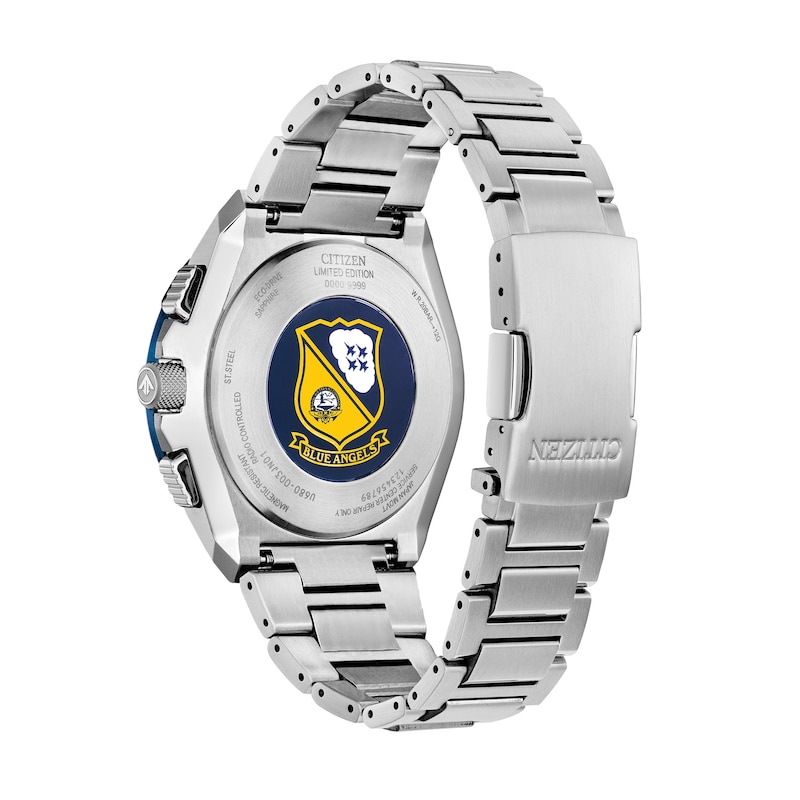 Main Image 4 of Men's Citizen Eco-Drive® Promaster Blue Angels Two-Tone IP Chronograph Watch with Blue Dial (Model: JY8128-56L)