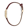 Thumbnail Image 3 of Ladies' Citizen Eco-Drive® Bianca Gold-Tone Red Leather Strap Watch with Square Mother-of-Pearl Dial (Model: EW5593-05D)