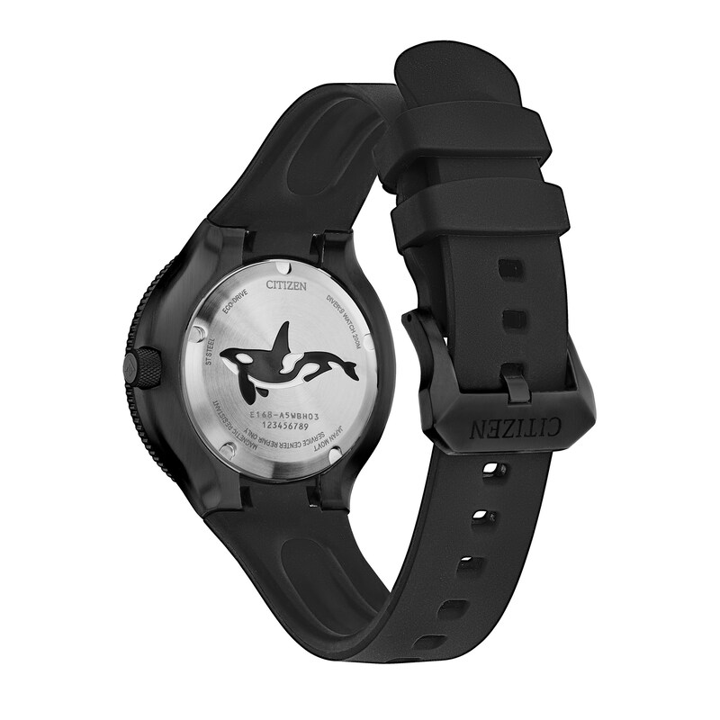 Main Image 2 of Men's Citizen Eco-Drive® Promaster Diver Black Rubber Strap Watch with Black Dial (Model: BN0235-01E)