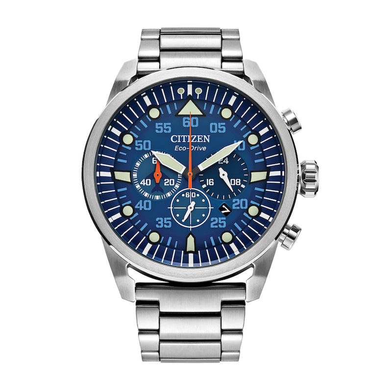 Men's Citizen Eco-Drive® Weekender Chronograph Watch with Blue Dial (Model: CA4211-72L)