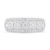 Thumbnail Image 3 of 1/2 CT. T.W. Diamond Triple Row Five Stone Anniversary Band in 10K White Gold