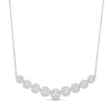 1 CT. T.W. Diamond Frame Nine Stone Curved Bar Necklace In 10K White Gold