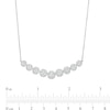 Thumbnail Image 3 of 1 CT. T.W. Diamond Frame Nine Stone Curved Bar Necklace in 10K White Gold