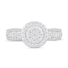 Thumbnail Image 3 of 1/2 CT. T.W. Multi-Diamond Frame Triple Row Engagement Ring in 10K White Gold