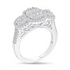 Thumbnail Image 2 of 1 CT. T.W. Oval-Shaped Multi-Diamond Frame Trio Engagement Ring in 10K White Gold