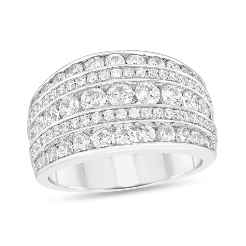 Main Image 1 of 2 CT. T.W. Diamond Multi-Row Dome Anniversary Band in 10K White Gold