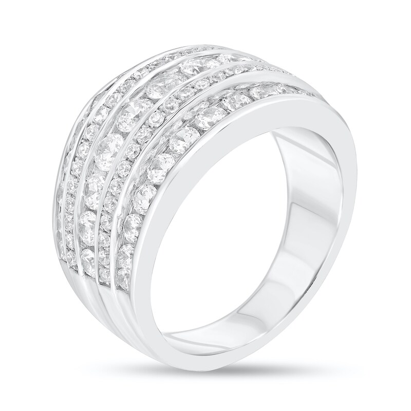 Main Image 2 of 2 CT. T.W. Diamond Multi-Row Dome Anniversary Band in 10K White Gold