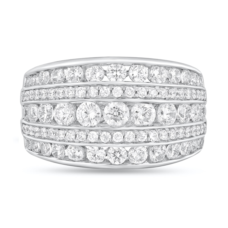 Main Image 3 of 2 CT. T.W. Diamond Multi-Row Dome Anniversary Band in 10K White Gold