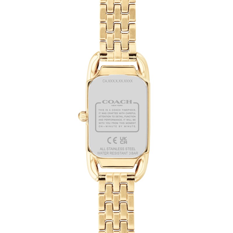 Main Image 3 of Ladies' Coach Cadie Gold-Tone Watch with Rectangular White Dial (Model: 14504036)