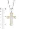 Thumbnail Image 4 of Diamond Accent Layered Dog Tag and Cross Pendant with Link Bracelet Set in Stainless Steel and Yellow Ion-Plate