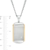 Thumbnail Image 5 of Diamond Accent Layered Dog Tag and Cross Pendant with Link Bracelet Set in Stainless Steel and Yellow Ion-Plate