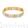 Thumbnail Image 6 of Diamond Accent Layered Dog Tag and Cross Pendant with Link Bracelet Set in Stainless Steel and Yellow Ion-Plate