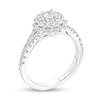 Thumbnail Image 2 of 3/4 CT. T.W. Diamond Double Frame Split Shank Flower Ring in 14K White Gold