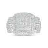 Thumbnail Image 1 of 1 CT. T.W. Princess-Shaped Multi-Diamond Triple Frame Vintage-Style Engagement Ring in 10K White Gold (J/I3)