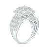 Thumbnail Image 2 of 1 CT. T.W. Princess-Shaped Multi-Diamond Triple Frame Vintage-Style Engagement Ring in 10K White Gold (J/I3)