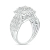 Thumbnail Image 3 of 1 CT. T.W. Princess-Shaped Multi-Diamond Triple Frame Vintage-Style Engagement Ring in 10K White Gold (J/I3)