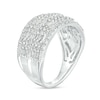 Thumbnail Image 3 of 1 CT. T.W. Baguette and Round Diamond Multi-Row Anniversary Band in 10K White Gold