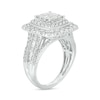 Thumbnail Image 3 of 2 CT. T.W. Princess-Shaped Multi-Diamond Double Frame Vintage-Style Engagement Ring in 10K White Gold (J/I3)