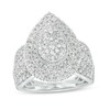 Thumbnail Image 1 of 2 CT. T.W. Pear-Shaped Multi-Diamond Double Frame Multi-Row Vintage-Style Engagement Ring in 10K White Gold (J/I3)