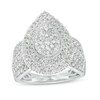 2 CT. T.W. Pear-Shaped Multi-Diamond Double Frame Multi-Row Vintage-Style Engagement Ring In 10K White Gold (J/I3)