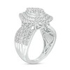Thumbnail Image 3 of 2 CT. T.W. Pear-Shaped Multi-Diamond Double Frame Multi-Row Vintage-Style Engagement Ring in 10K White Gold (J/I3)