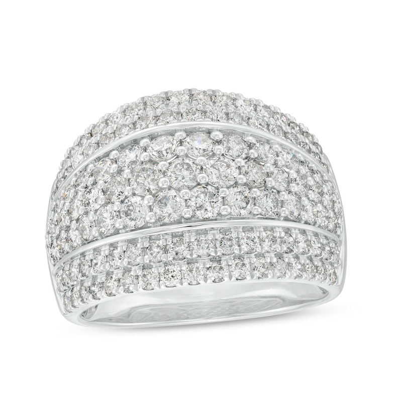 Main Image 1 of 2 CT. T.W. Diamond Multi-Row Dome Anniversary Band in 10K White Gold