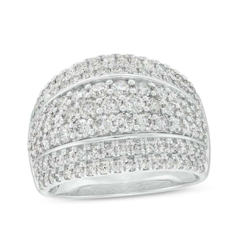 2 CT. T.W. Diamond Multi-Row Dome Anniversary Band in 10K White Gold