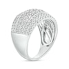 Thumbnail Image 3 of 2 CT. T.W. Diamond Multi-Row Dome Anniversary Band in 10K White Gold